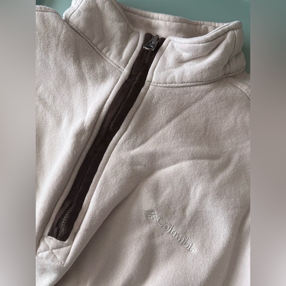 Columbia 1/4 Zip Mock Neck Sweatshirt - Men’s XL - Creamy Beige - Picture 7 of 10